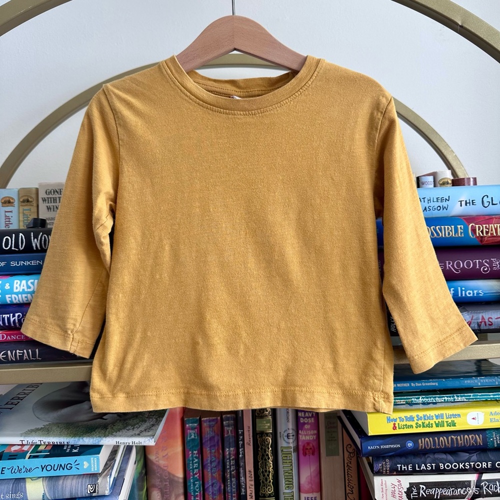 Zara Kids 100% Cotton Mustard Long-Sleeve Top 🌭👶